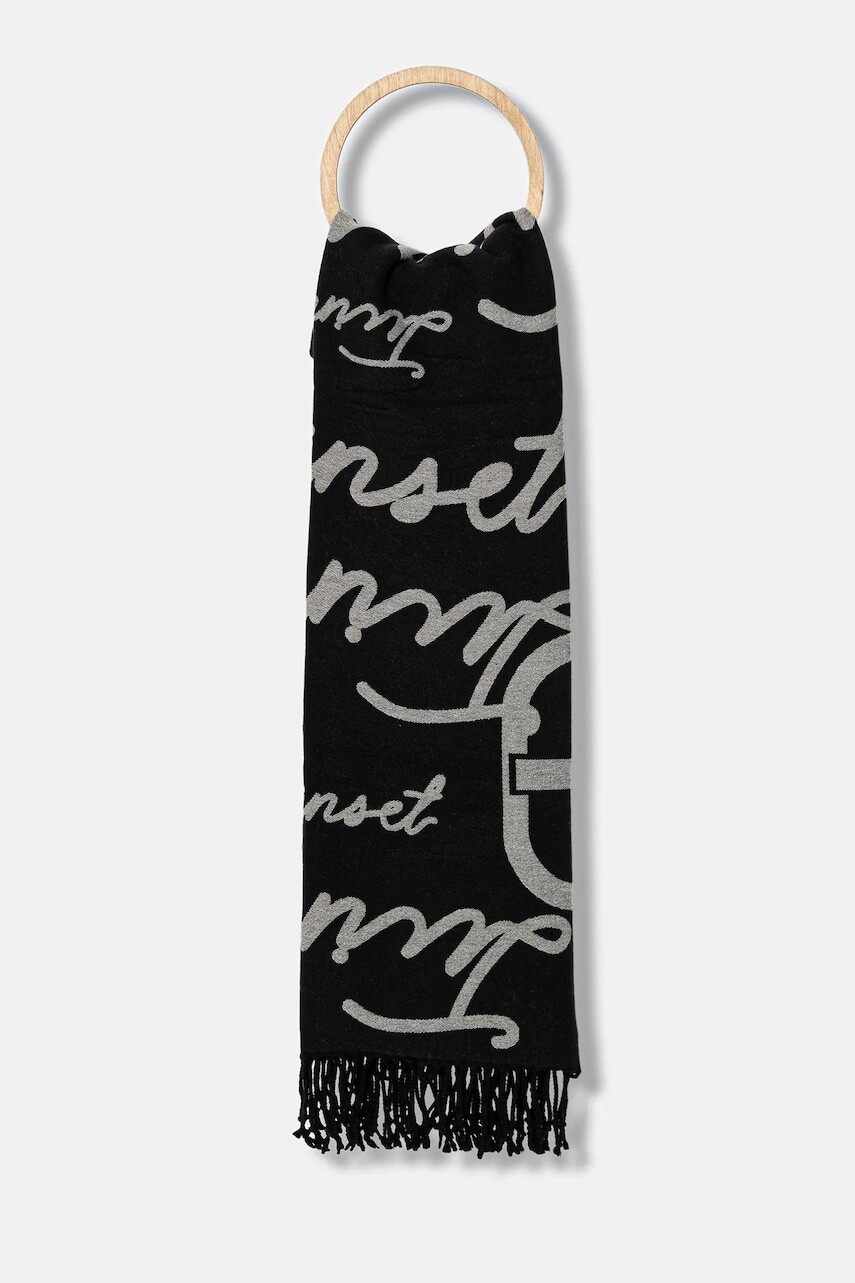 Šál Twinset čierna farba, vzorovaná, 252TO5061