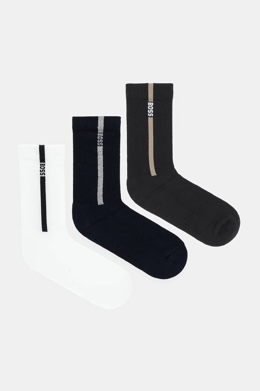 Ponožky BOSS 3-pak čierna farba, 50547841