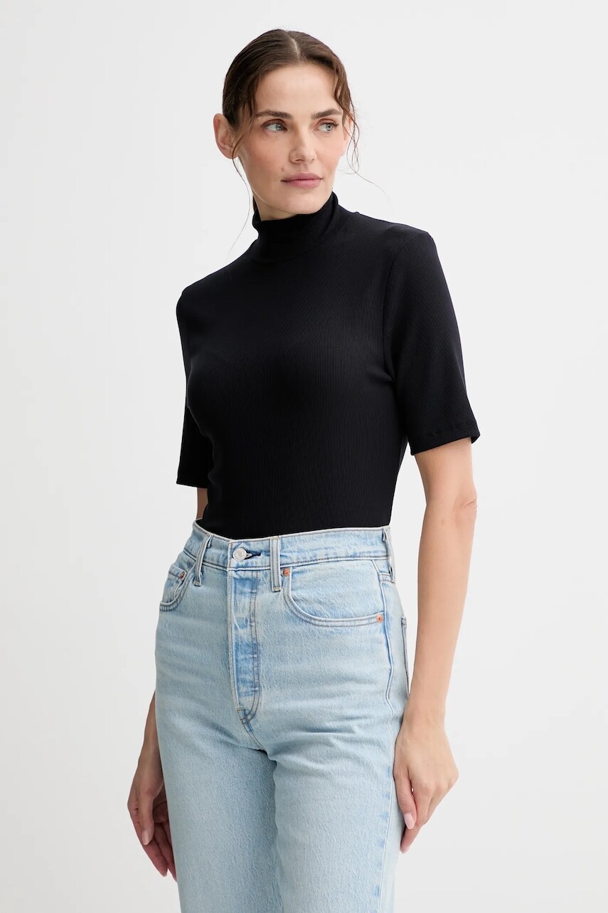 Tričko Marc O'Polo dámske, tmavomodrá farba, s polorolákom, 508207651177