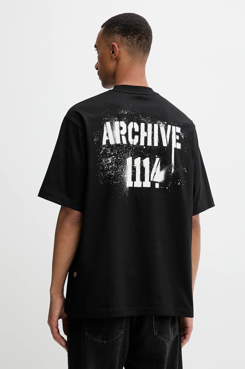 Bavlnené tričko G-Star 0 pánske, čierna farba, s potlačou, D27719.C336