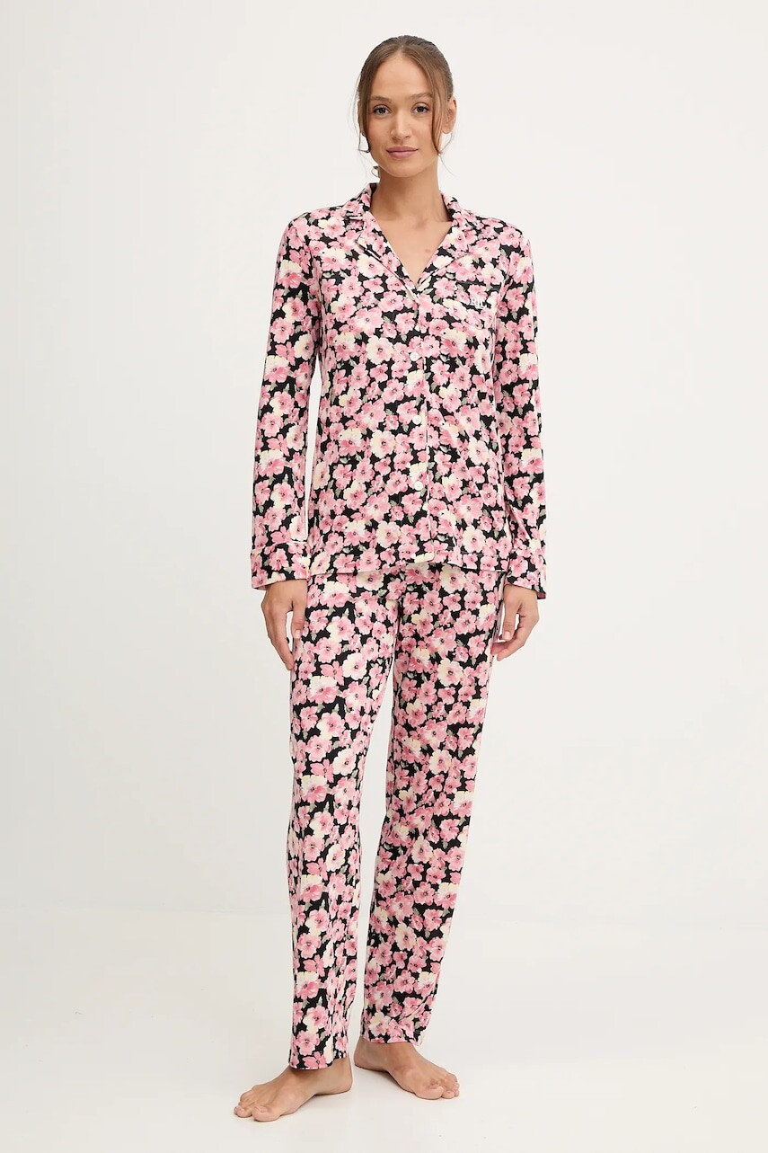 Pyžamo Lauren Ralph Lauren dámske, ružová farba, ILN92440