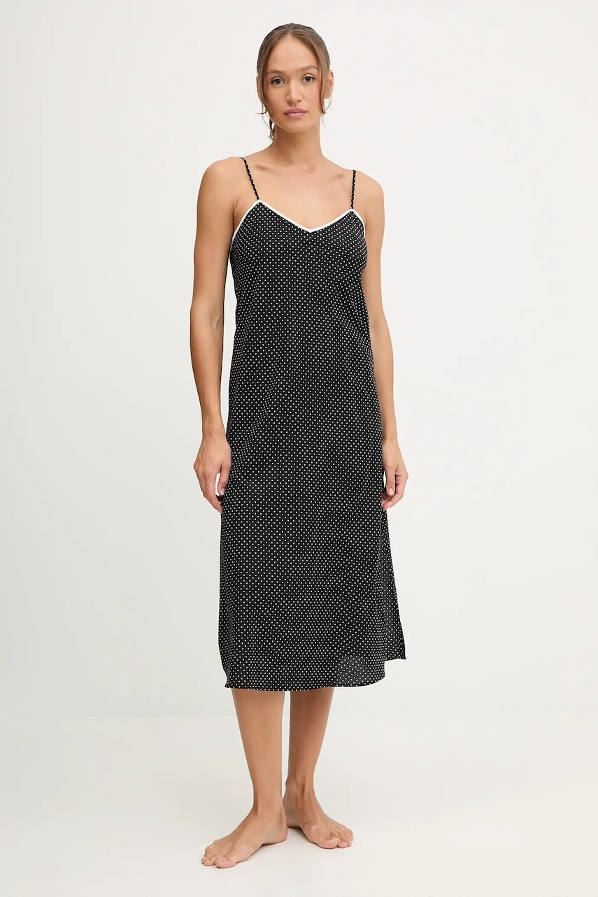 Nočná košeľa Lauren Ralph Lauren čierna farba, ILN02439