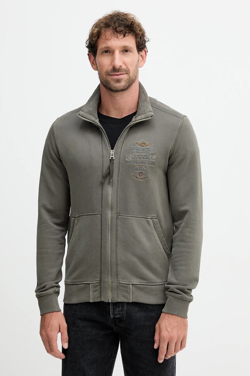 Bavlnená mikina Aeronautica Militare jednofarebná, FE2055UF00665