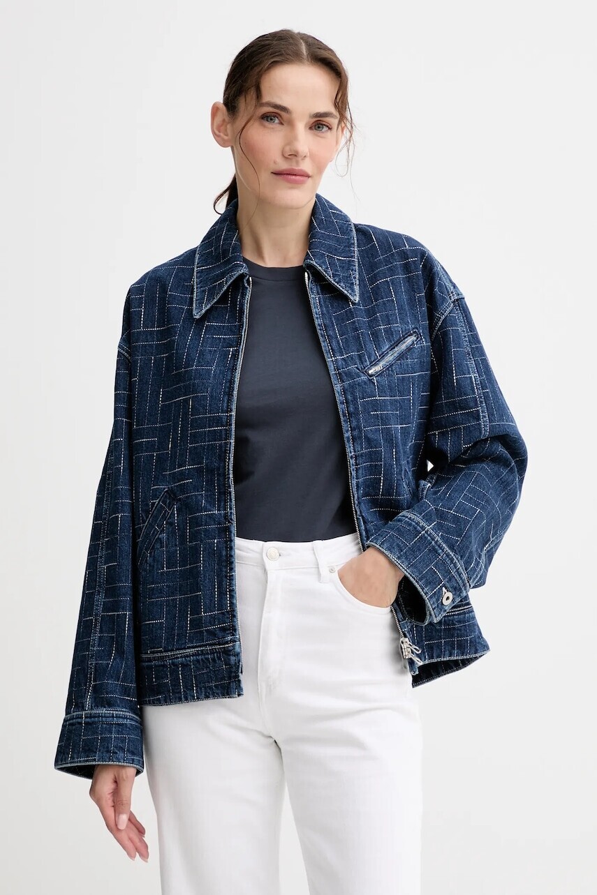 Rifľová bunda Kenzo modrá farba, prechodná, FF62DV2566V3