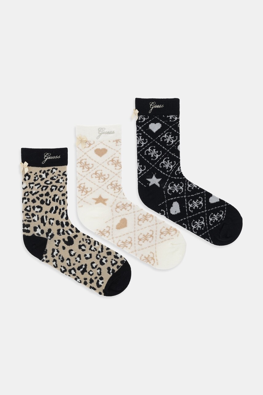 Detské ponožky Guess 3-pak čierna farba, J5BZ06 Z1100