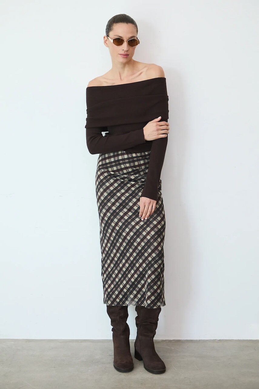 Sukňa Medicine béžová farba