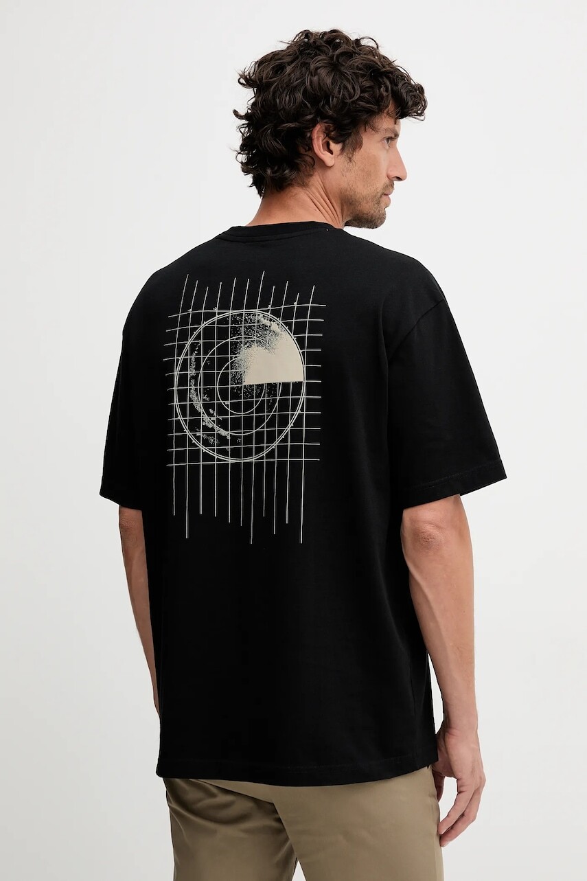 Bavlnené tričko BOSS Orange pánske, čierna farba, vzorované, 50551637