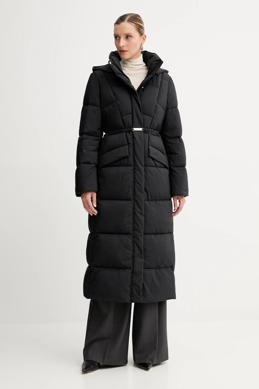 Bunda BOSS čierna farba, zimná, 50546844