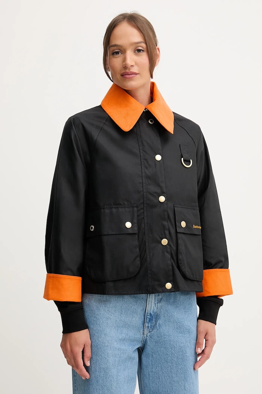 Bavlnená bunda Barbour Icons Spey čierna farba, prechodná, LWX1515