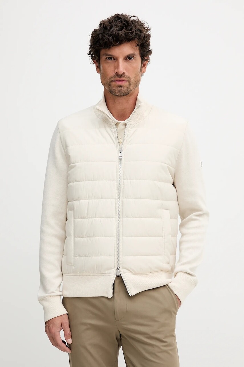 Bunda BOSS béžová farba, prechodná, 50549991