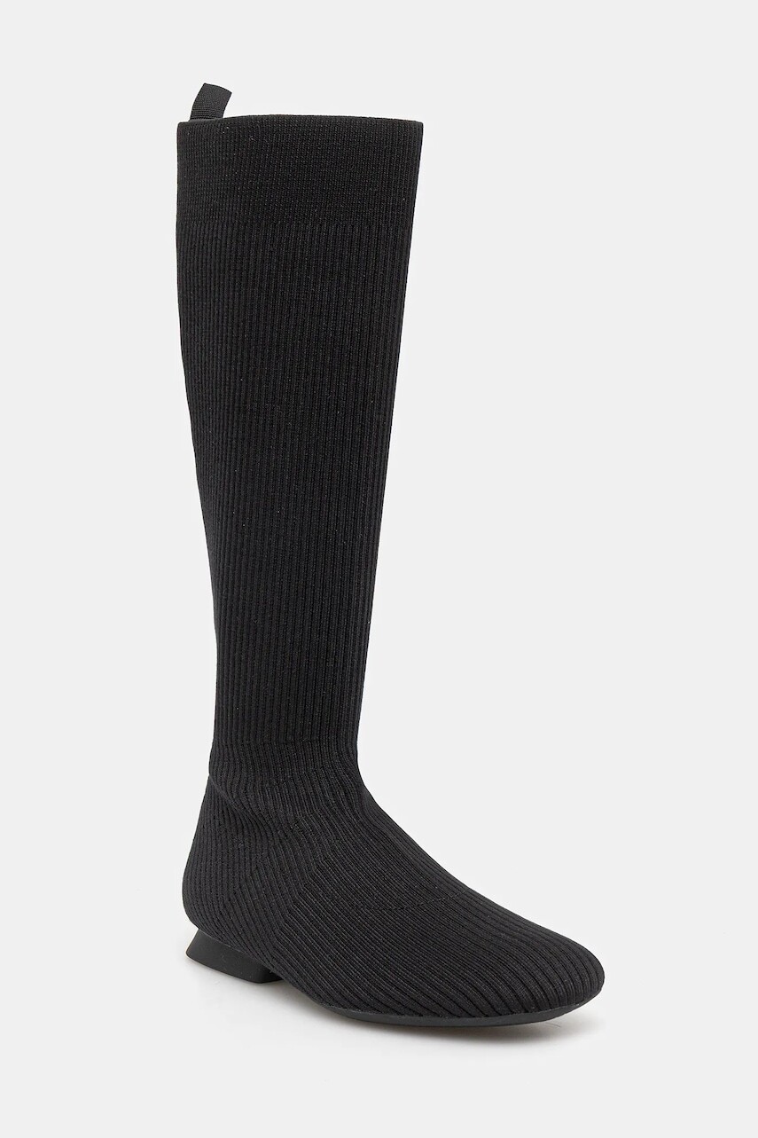 Vysoké čižmy Camper Casi Myra čierna farba, na plochom podpätku, K400801-001