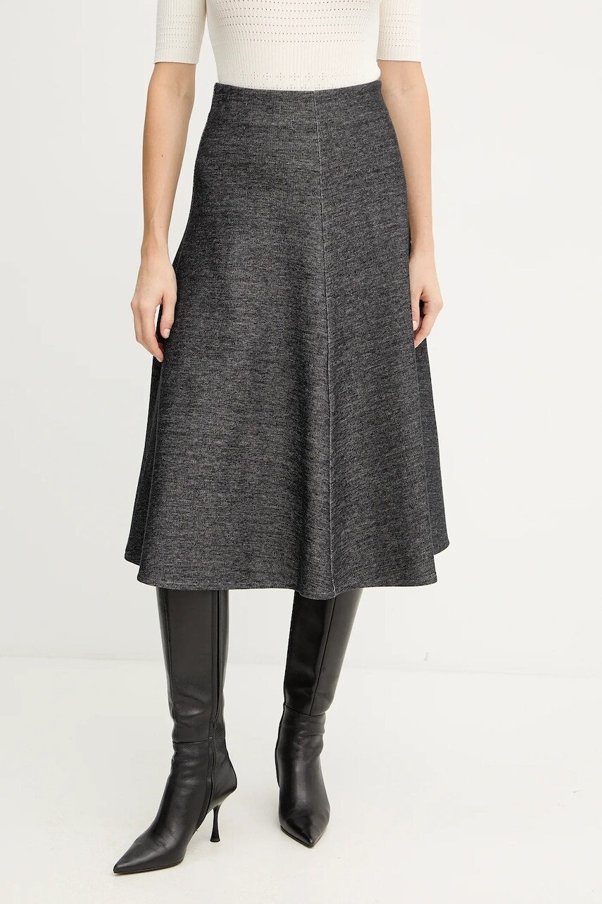 Sukňa MAX&Co. šedá farba, midi, áčkový strih, 2526776013200