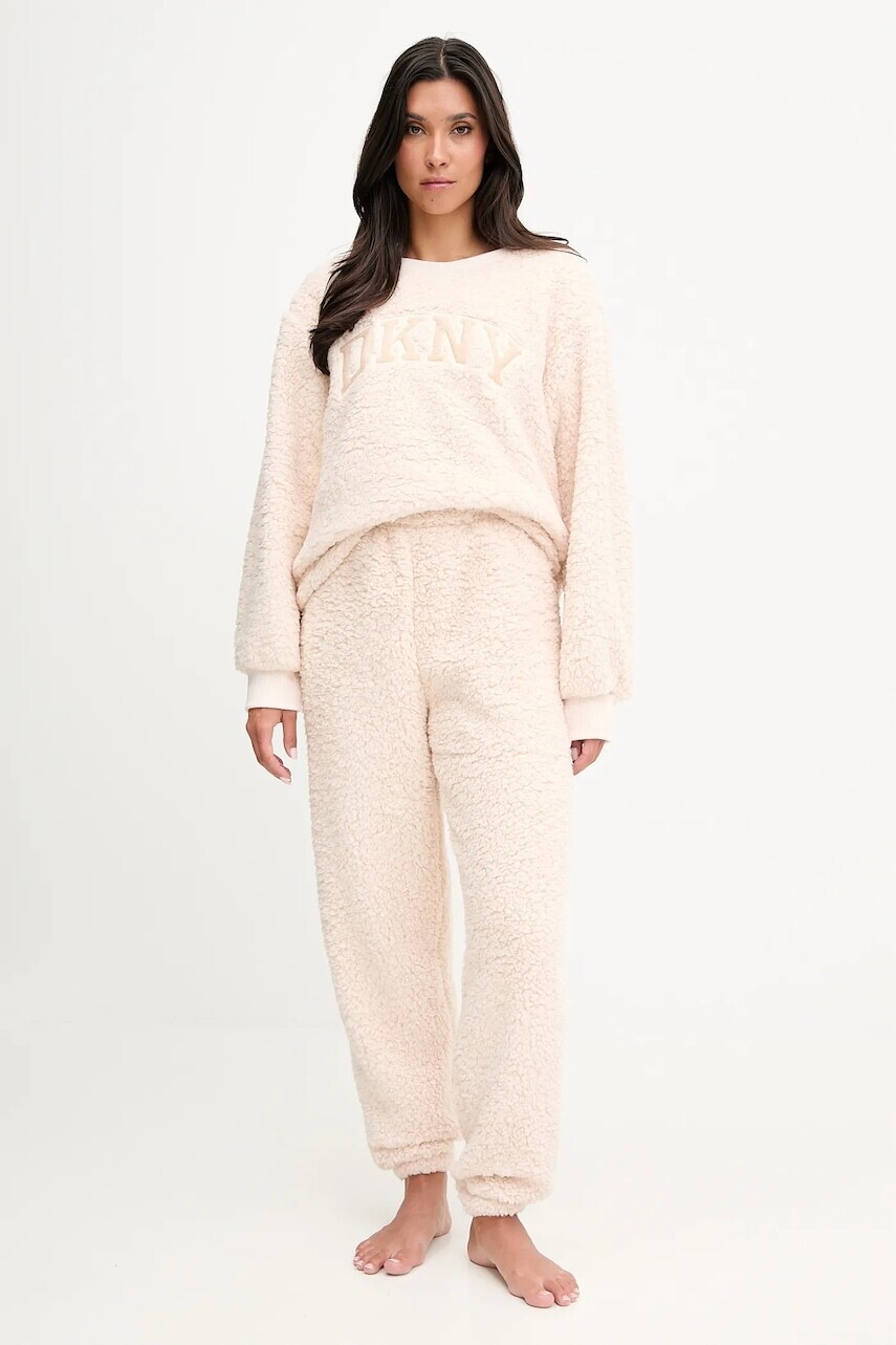 Pyžamo Dkny dámske, béžová farba, YI70065