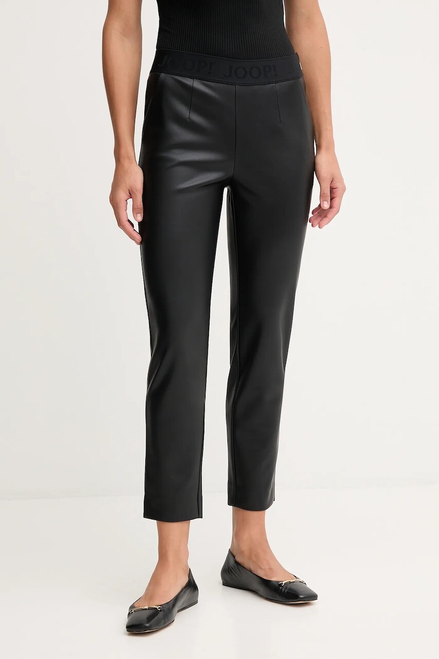 Nohavice Joop! čierna farba, cigaretový strih, vysoký pás, 30049668