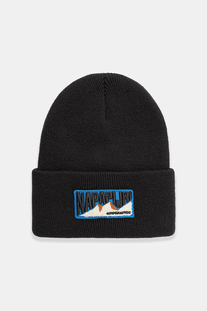 Čiapka Napapijri F-Montepiana čierna farba, NP0A88T69411