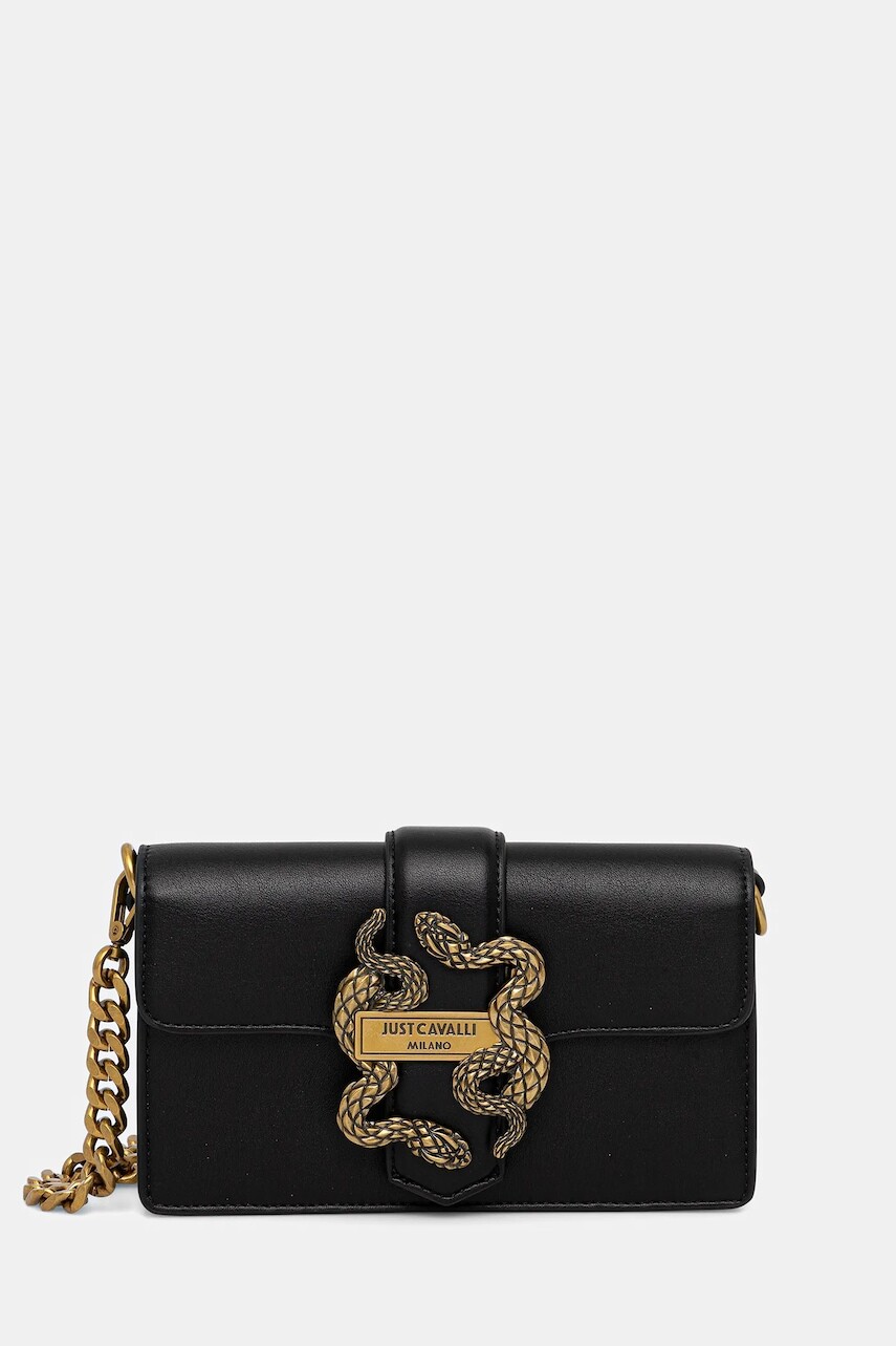 Listová kabelka Just Cavalli čierna farba, 79RA5PA2 ZSA89