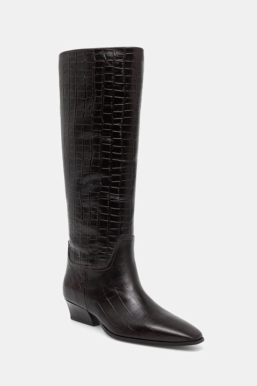 Kožené čižmy Gant Bassotte hnedá farba, na podpätku, 31581075