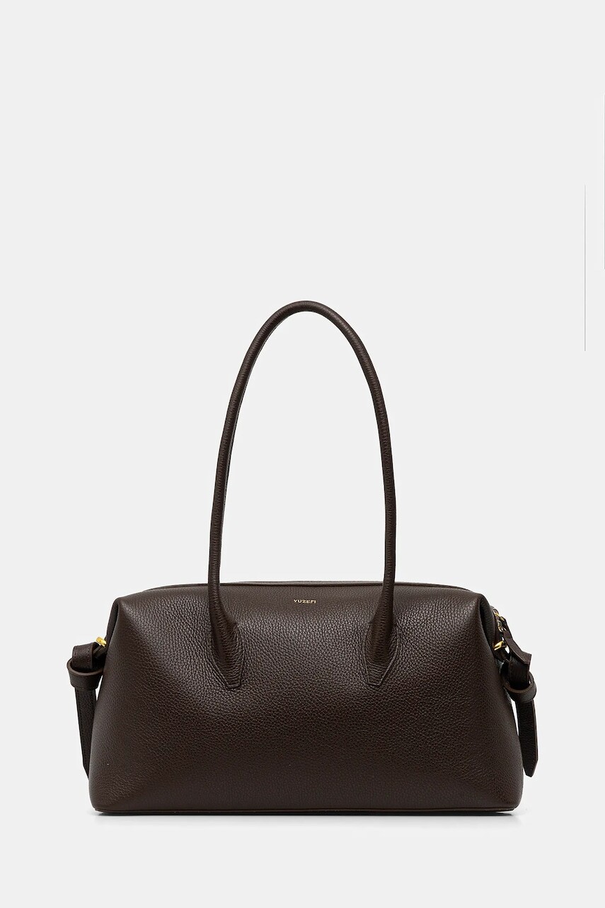 Kožená kabelka Yuzefi BRIOCHE DUFFLE hnedá farba, YUZPF25-HB-BD-L038