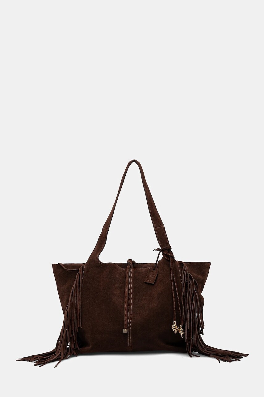 Semišová kabelka Aldo hnedá farba, ARROW.201