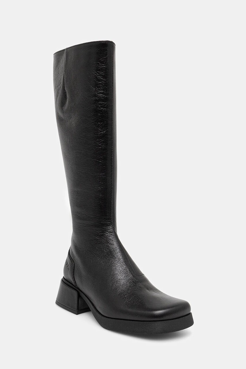 Kožené čižmy Miista Brunildha čierna farba, na plochom podpätku, E8_4057