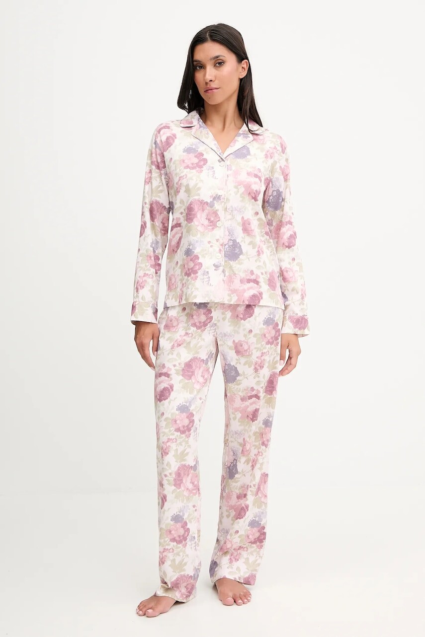 Pyžamo Lauren Ralph Lauren dámske, ružová farba, ILN92449