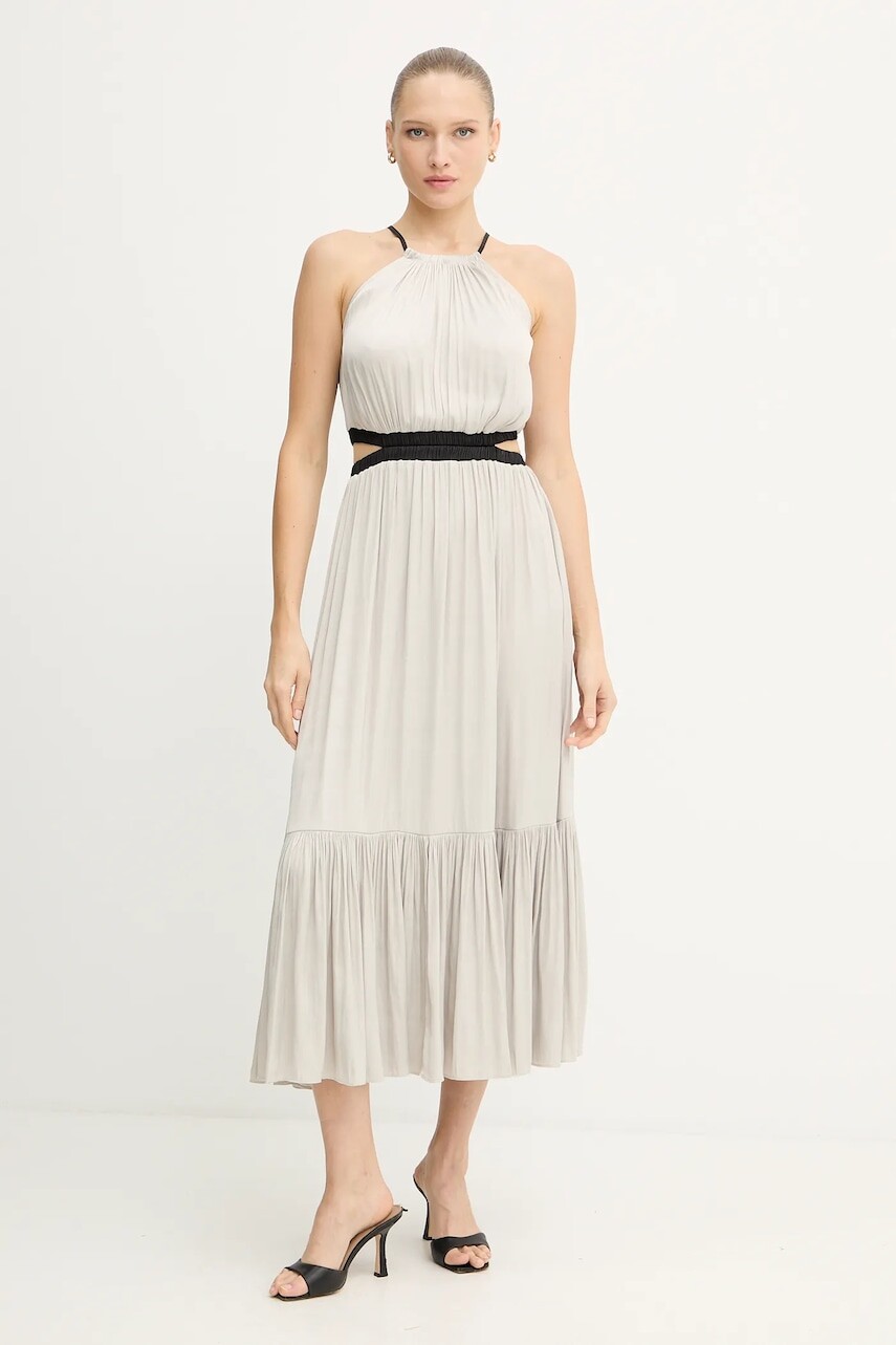 Šaty Morgan béžová farba, maxi, áčkový strih, RLIMON