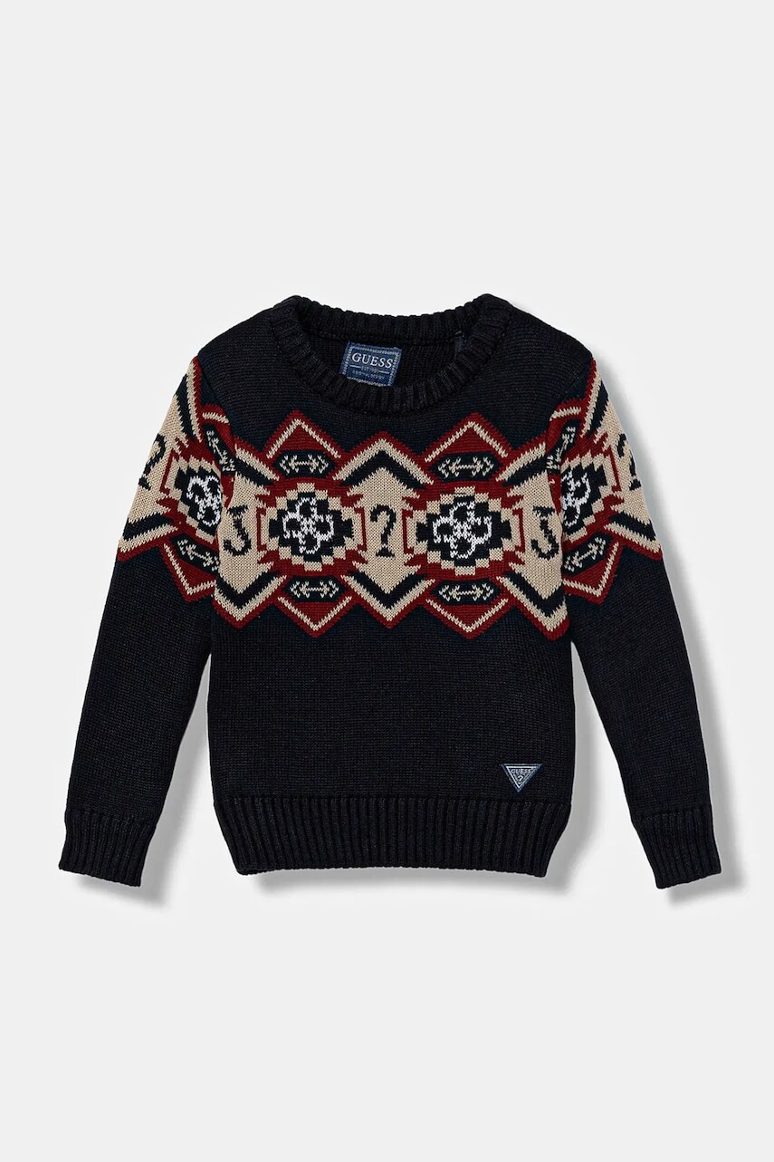 Bavlnený sveter Guess tmavomodrá farba, N5BR12 Z2NN0