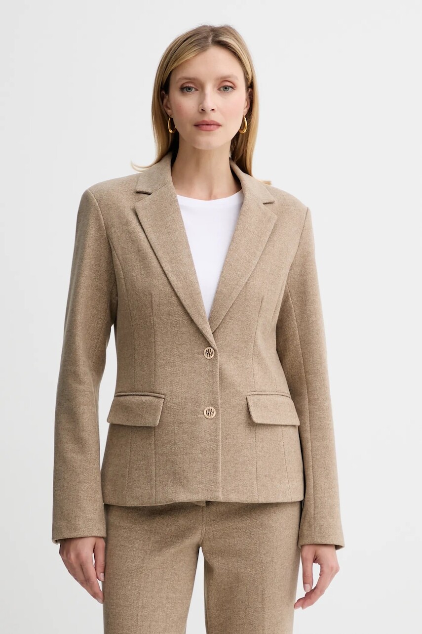 Sako s prímesou vlny Fracomina béžová farba, jednoradové, jednofarebné, FR25WJ2008W80501