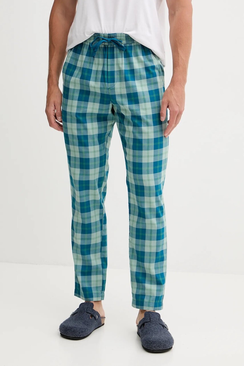 Bavlnené pyžamové nohavice United Colors of Benetton zelená farba, vzorované, 4MYG4F00D