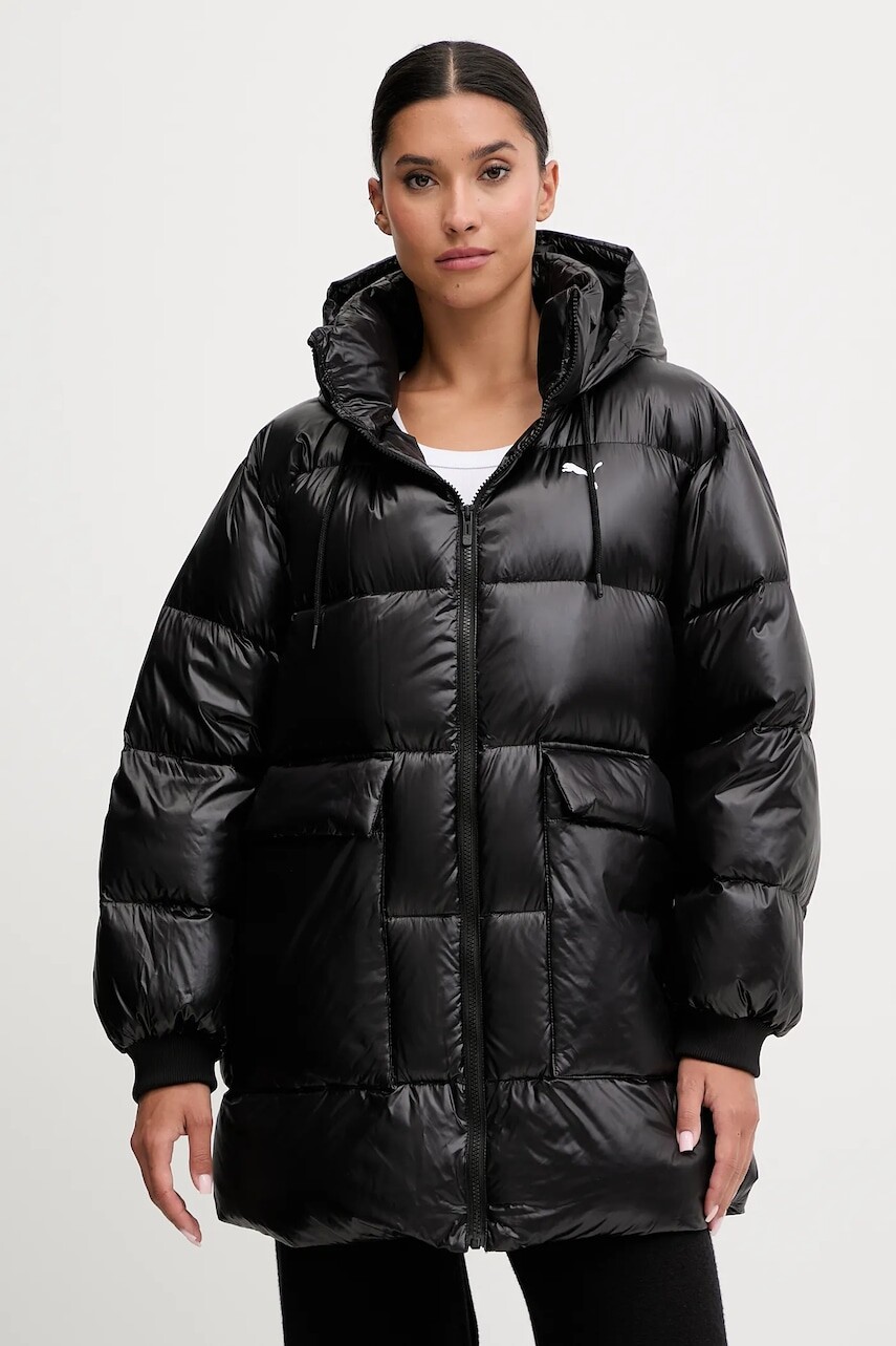 Páperová bunda Puma čierna farba, zimná, 688389