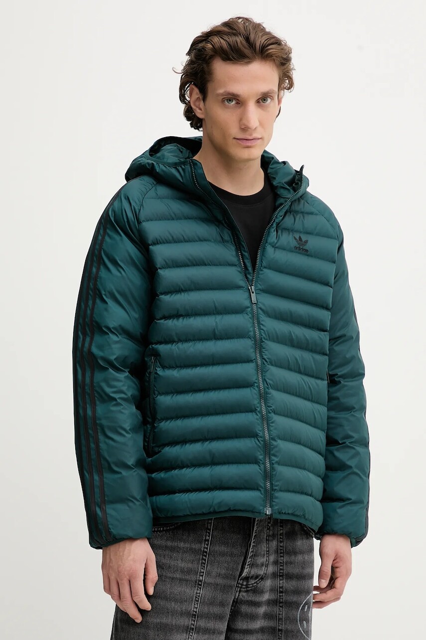 Bunda adidas Originals Pad Hooded zelená farba, JX4116