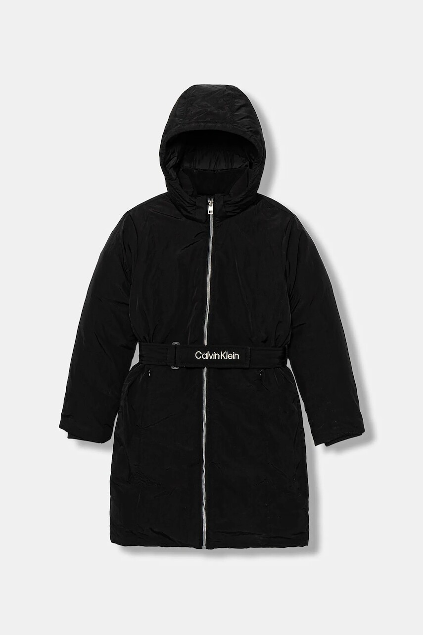 Detská bunda Calvin Klein Jeans čierna farba, IG0IG03038