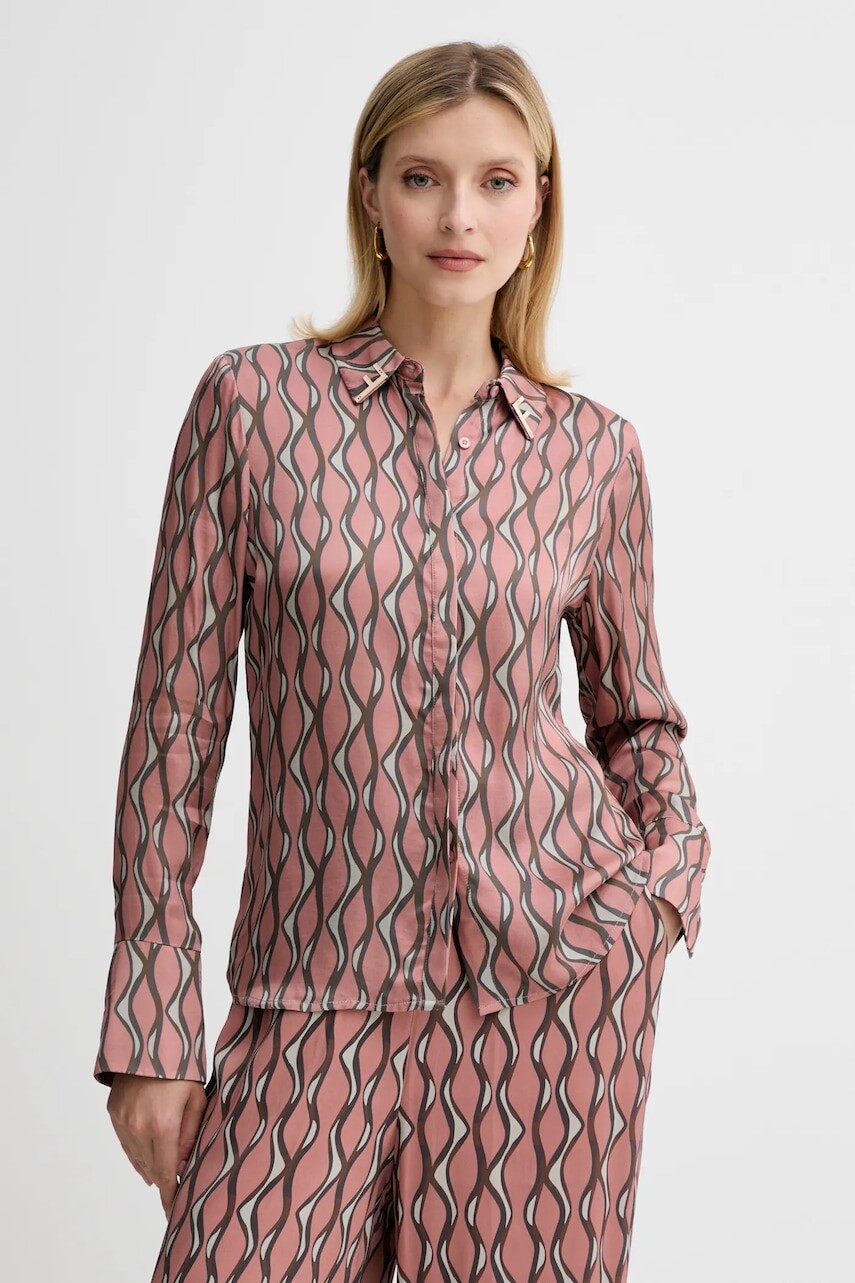 Košeľa Fracomina ružová farba, regular, s klasickým golierom, FS25WT6010W651K5