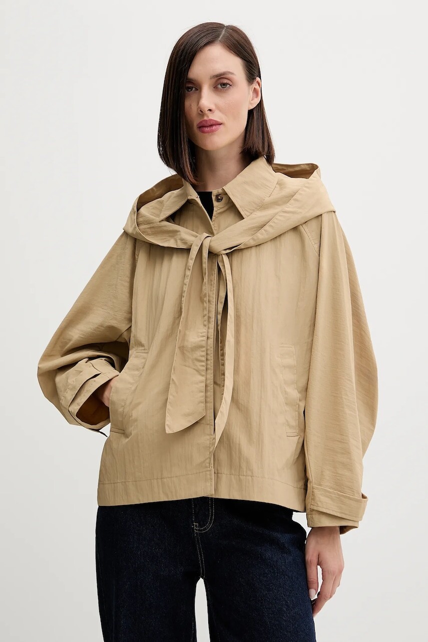 Bunda Hoss Intropia zelená farba, prechodná, oversize, 5452469