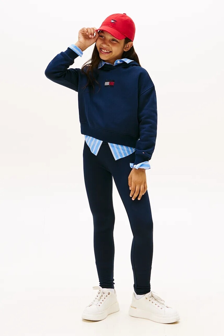 Detské legíny Tommy Hilfiger čierna farba, jednofarebná, KG0KG08774