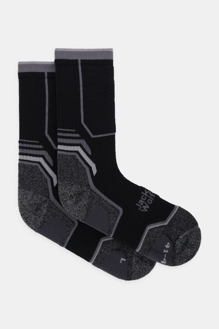 Vlnené ponožky Jack Wolfskin TREK MERINO čierna farba, A63861