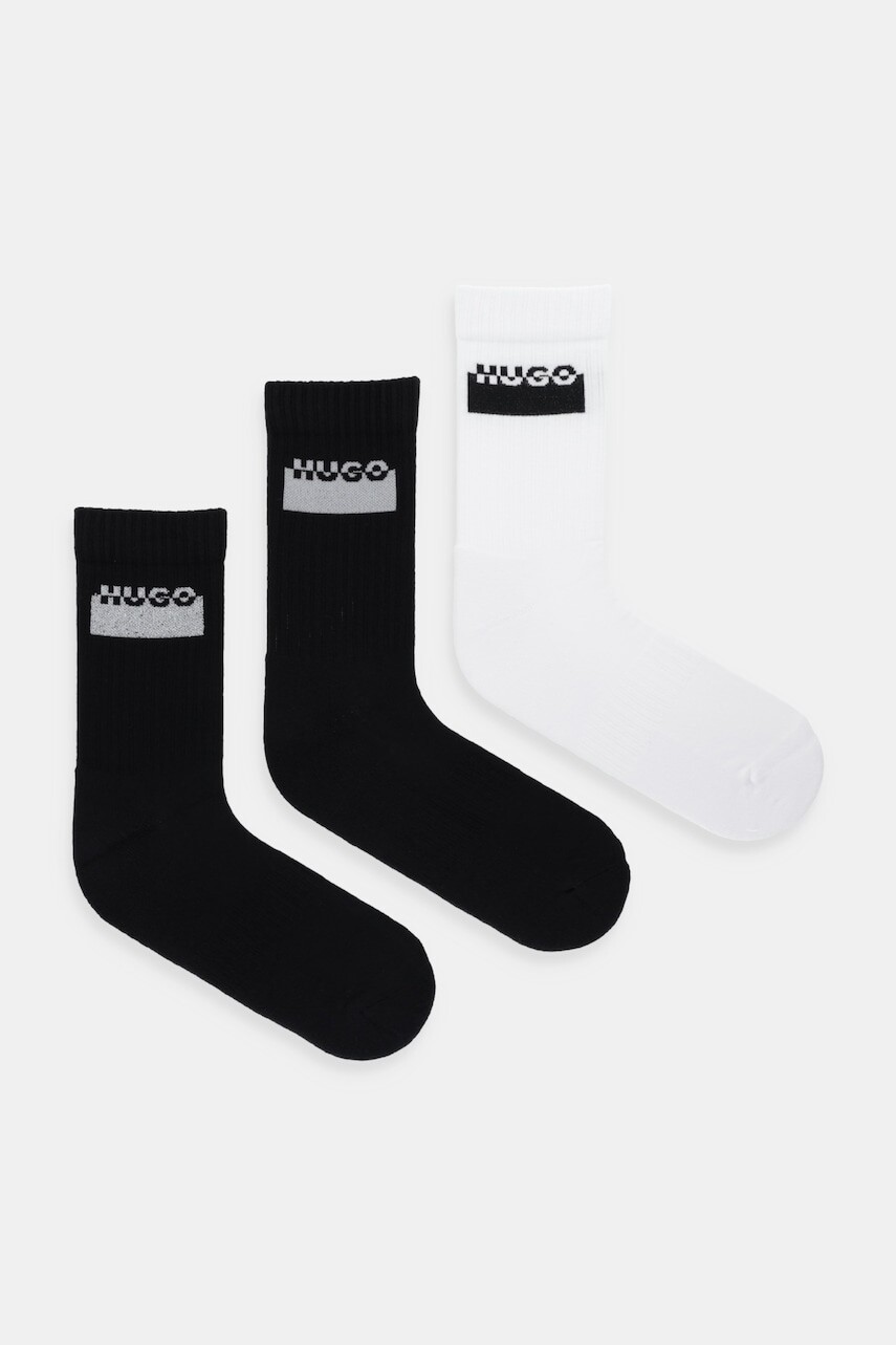 Ponožky HUGO 3-pak čierna farba, 50546354