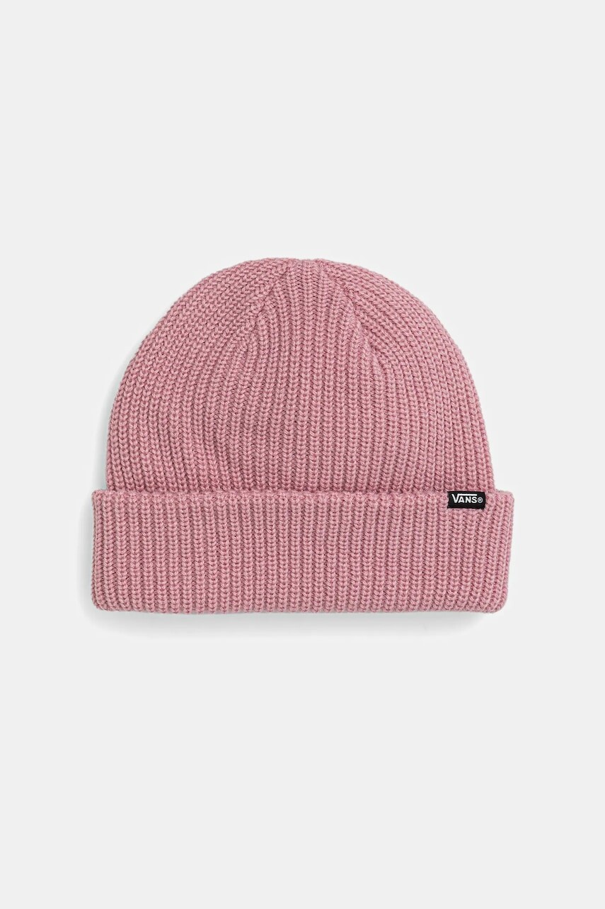 Detská čiapka Vans Core Basic Cuff Beanie ružová farba biela, VN000Q1GEN71