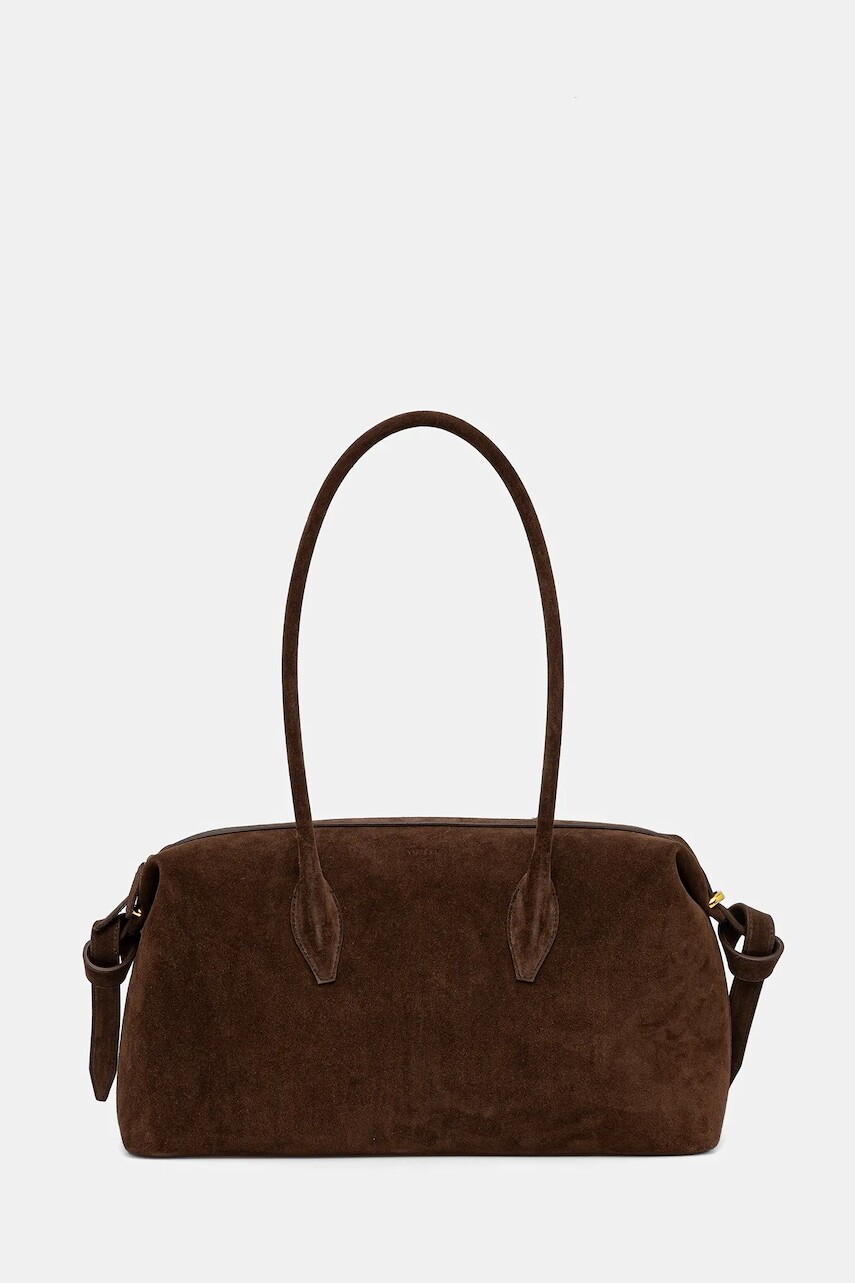 Semišová kabelka Yuzefi BRIOCHE DUFFLE hnedá farba, YUZPF25-HB-BD-S004