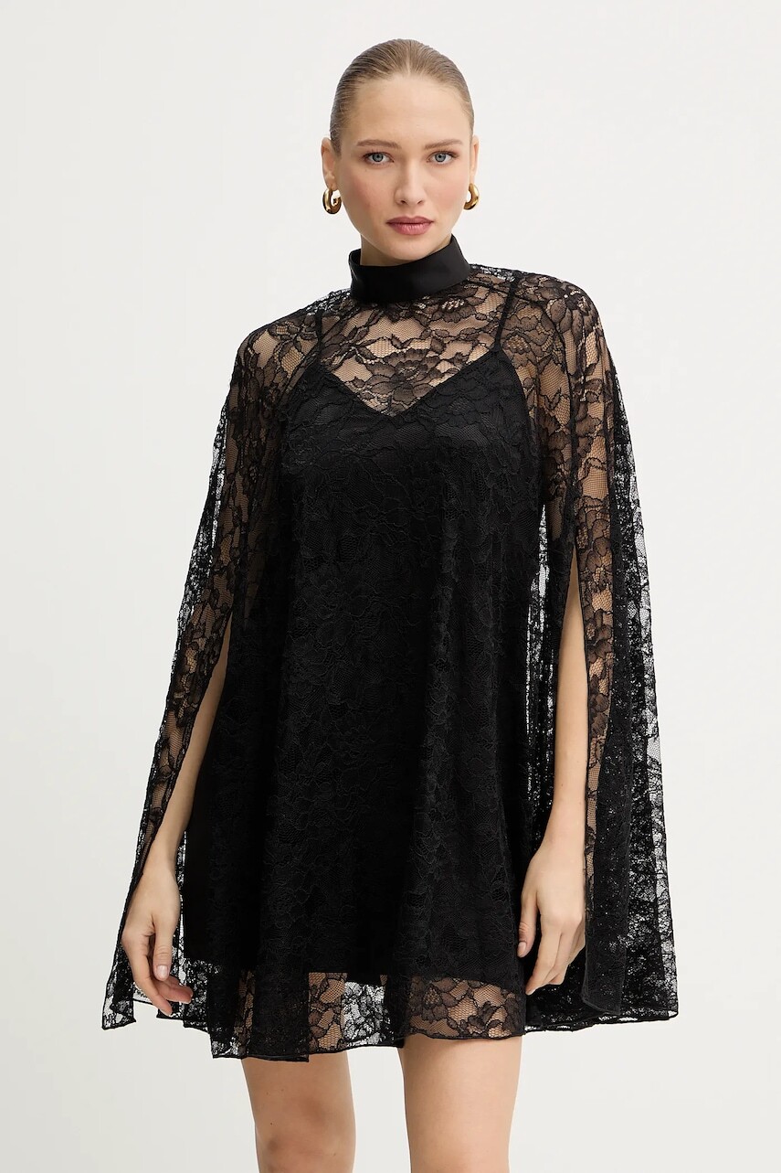 Šaty Pinko čierna farba, mini, áčkový strih, 105503 A2R7