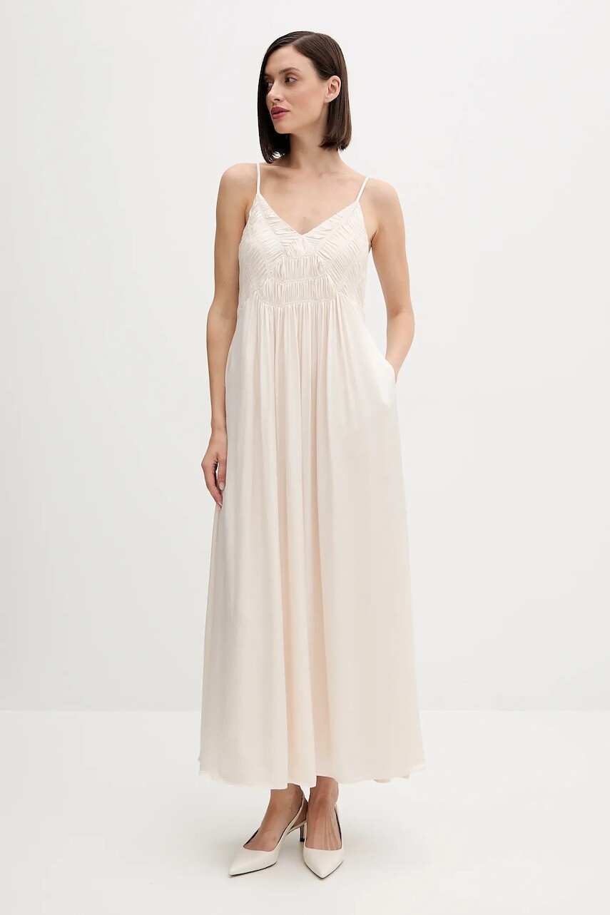 Šaty Pedro del Hierro béžová farba, maxi, áčkový strih, 3812198