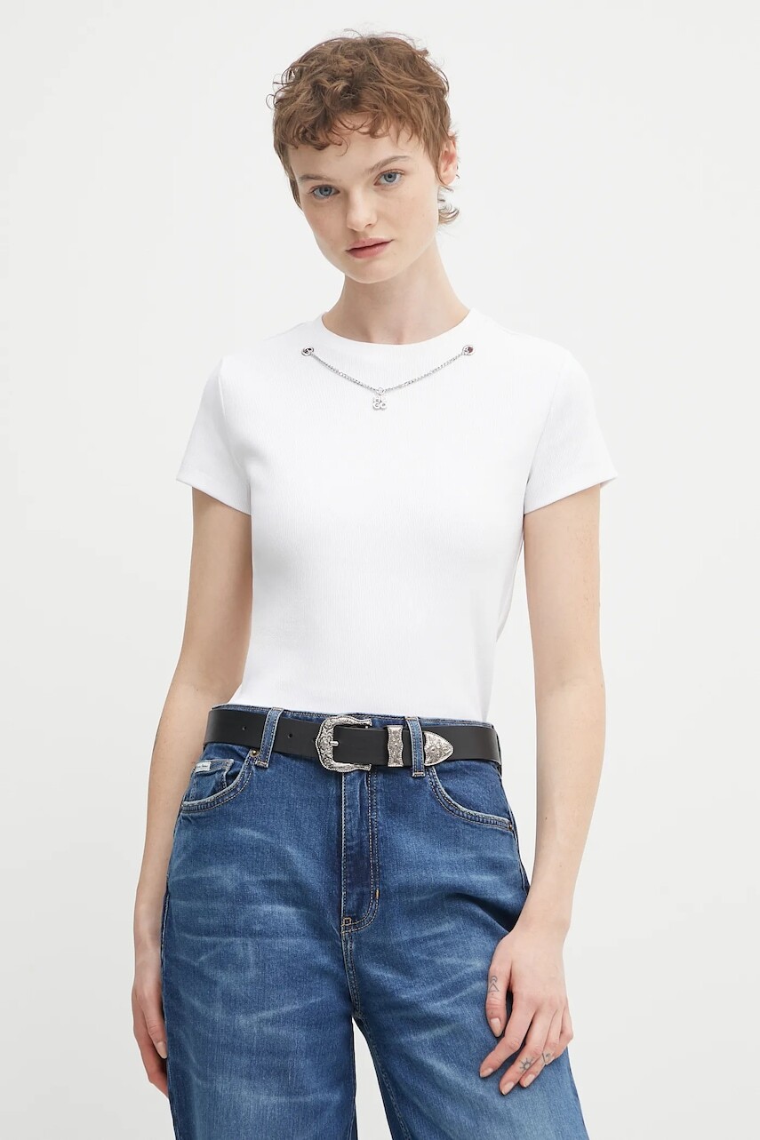 Tričko HUGO dámske, biela farba, 50549392