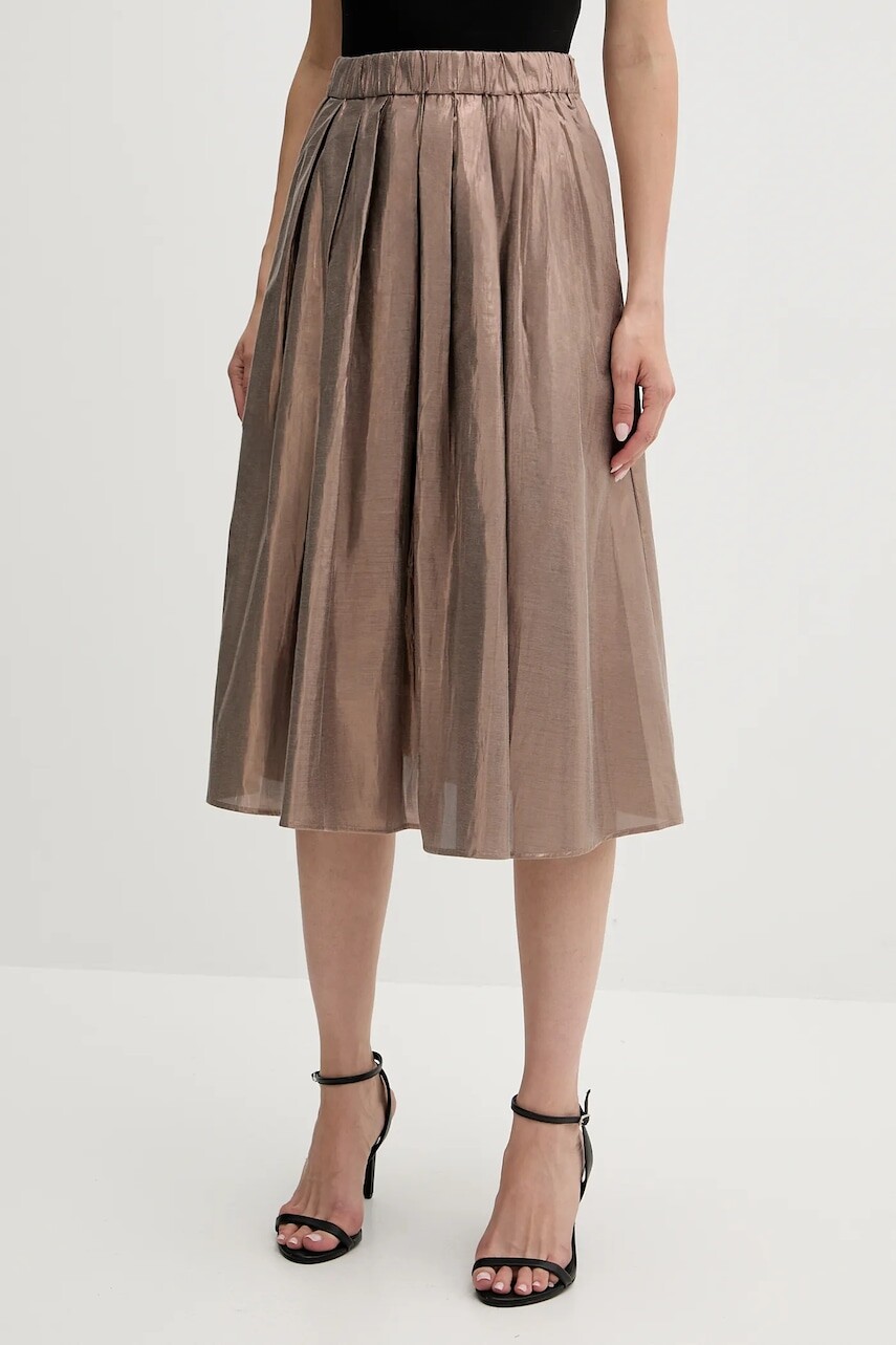 Sukňa OUI hnedá farba, midi, áčkový strih, 95400
