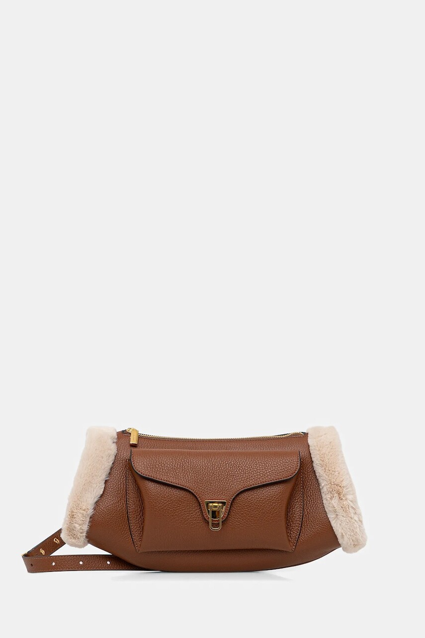 Kožená kabelka Coccinelle BEAT hnedá farba, E1.TDK.15.01.01