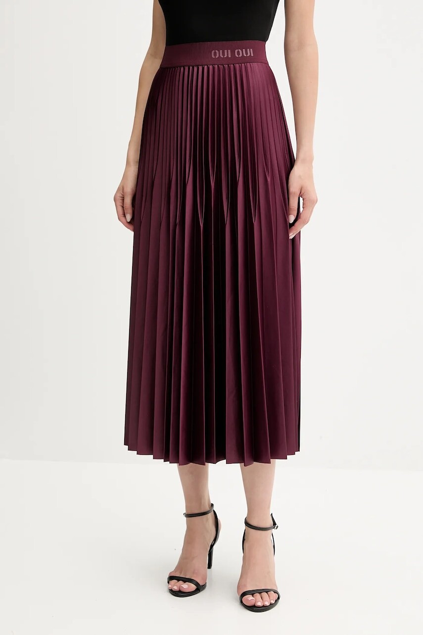 Sukňa OUI fialová farba, midi, áčkový strih, 95398