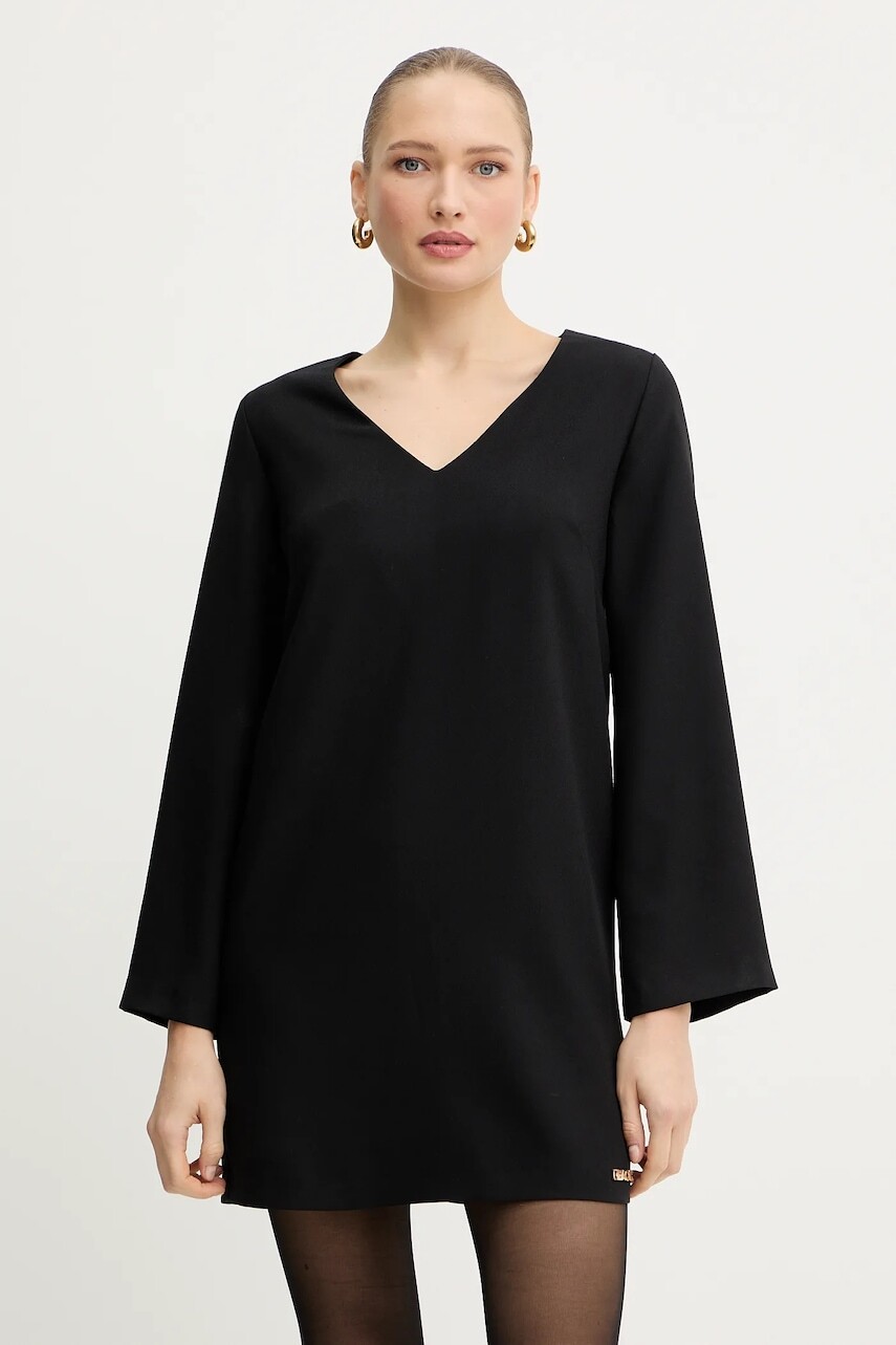 Šaty Silvian Heach WETE čierna farba, mini, rovný strih, GPA25313VE