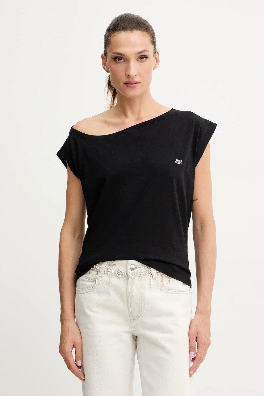 Bavlnené tričko Miss Sixty dámske, čierna farba, 6S3SJ32500
