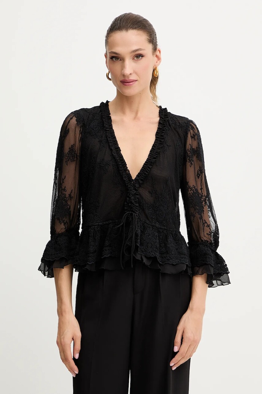 Košeľa Bardot čierna farba, regular, 60028TB1