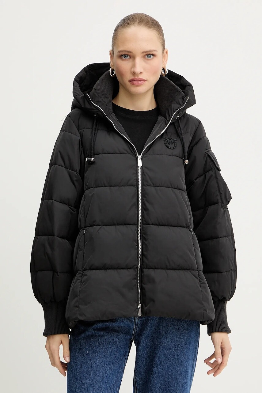 Bunda Pinko čierna farba, zimná, 105384 A2PE