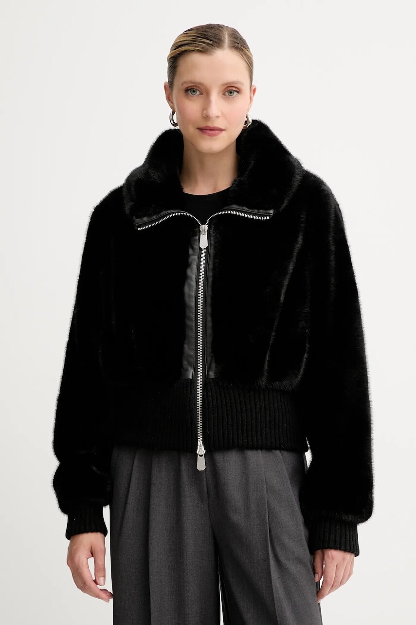 Bunda Pinko čierna farba, prechodná, oversize, 105399 A2PI